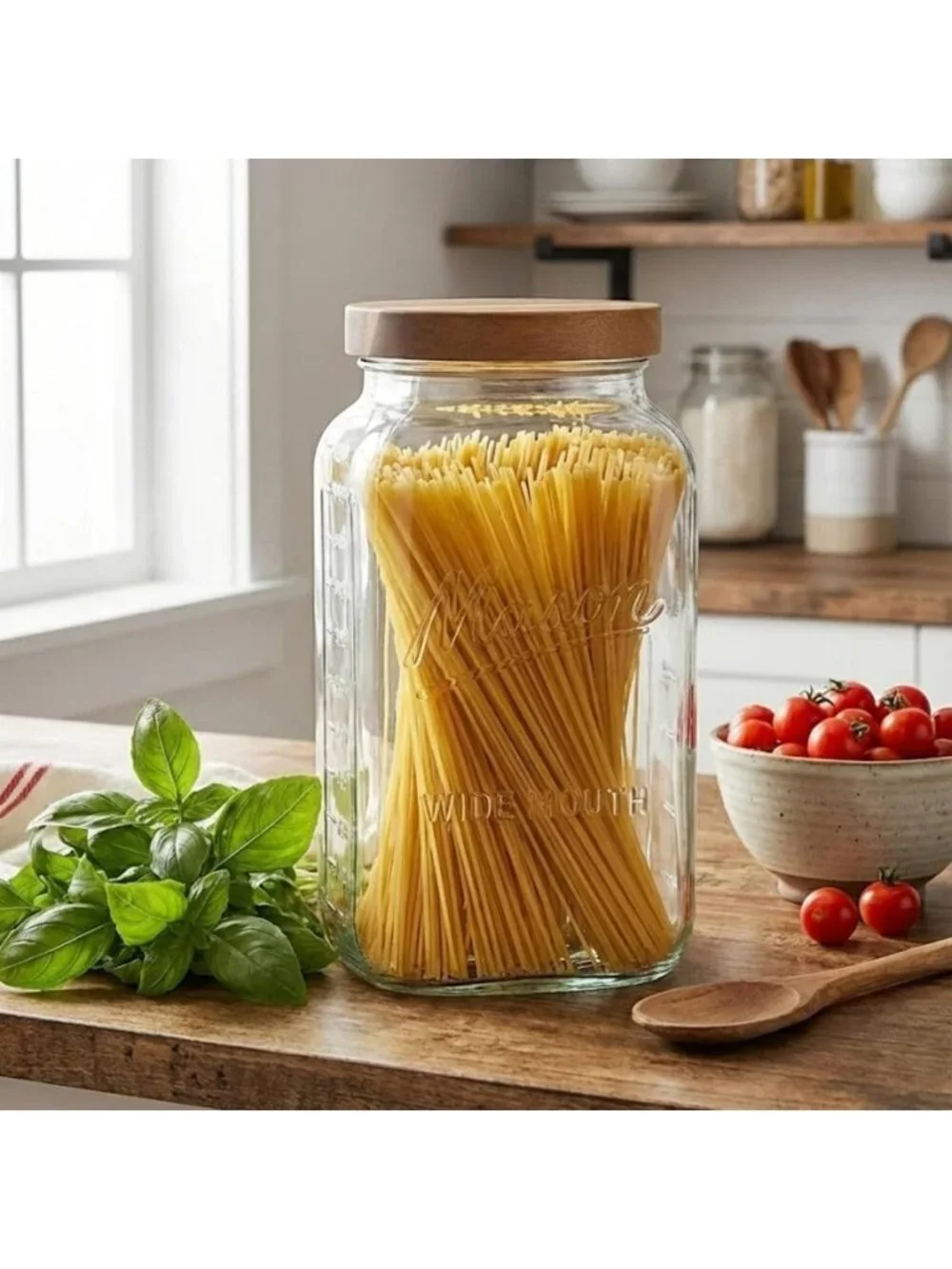 2 Gallon Glass Mason Jar with Airtight Lid – Wide Mouth Storage for Pantry